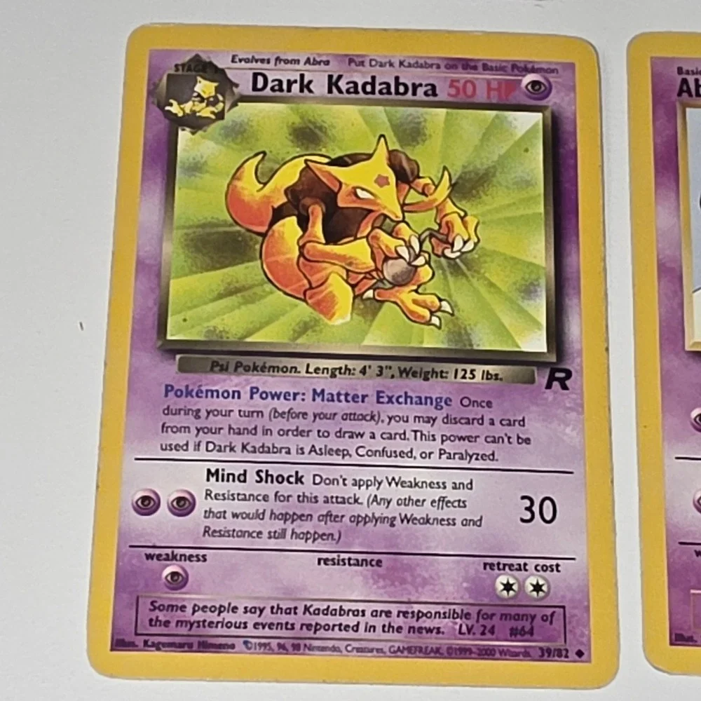 Pokemon Abra Kadabra Card Lot 6pc Dark Kadabra Sabrinas Abra E-Reader Vintage